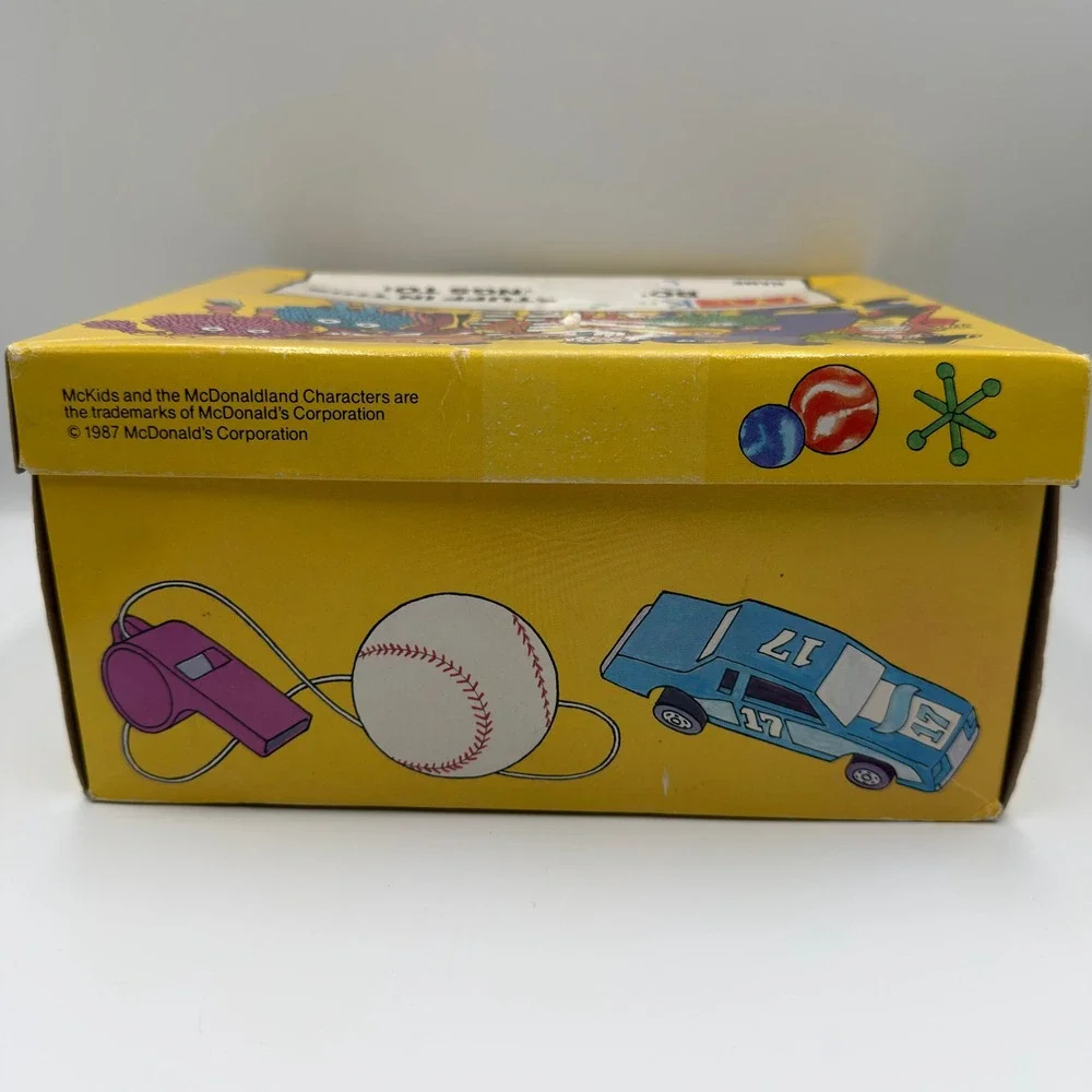 Vintage 1987 McKids McDonalds Grimace Rain Boots Blue Sears Box Size 13-1 58911
